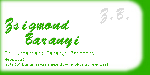 zsigmond baranyi business card